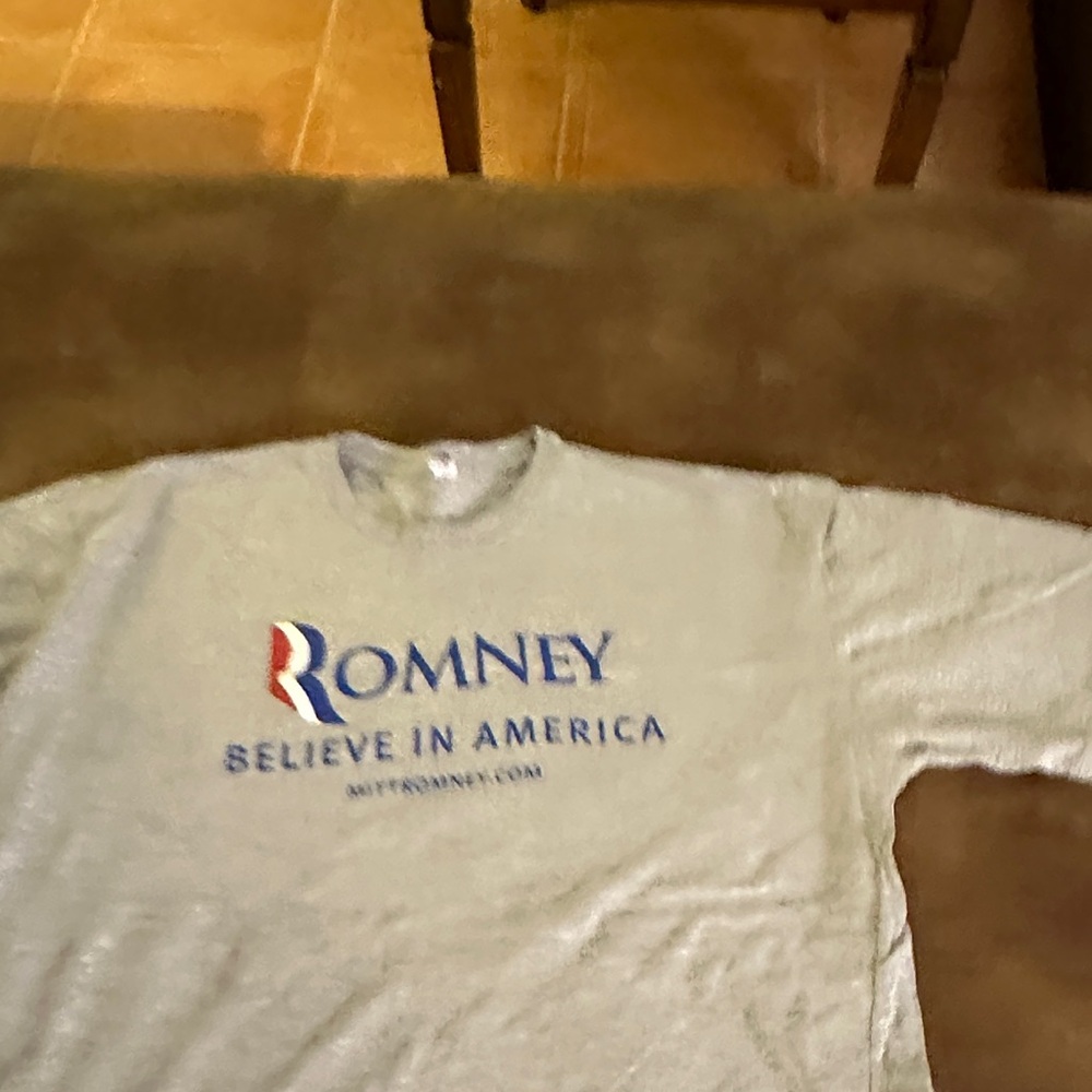 Mitt Romney Gray Short Sleeve Tee with Graphic Print